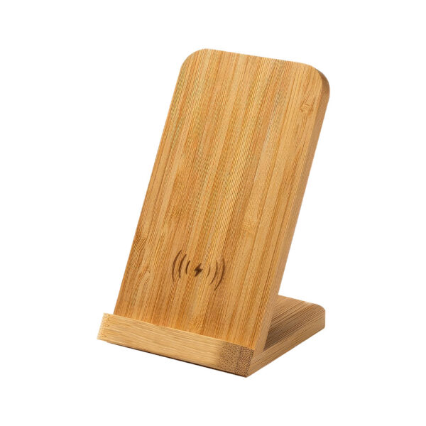 15W Eco-Friendly Bamboo Wireless Charger Mobile Stand