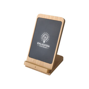15W Eco Friendly Wireless Charging Mobile Stand with Light Up Logo & Type C Port By Zeon