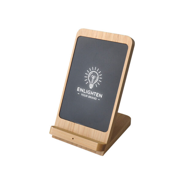 15W Eco Friendly Wireless Charging Mobile Stand with Light Up Logo & Type C Port By Zeon