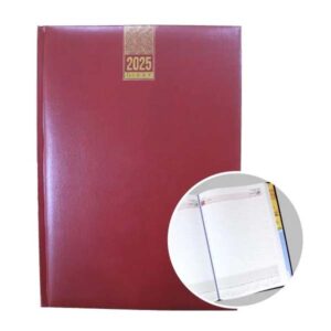 A4 Daily Diary with One side padded PVC – MAROON