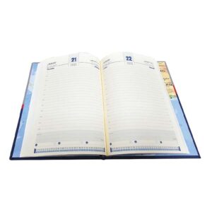 A5 Daily Diary with Blue Edge Stitching