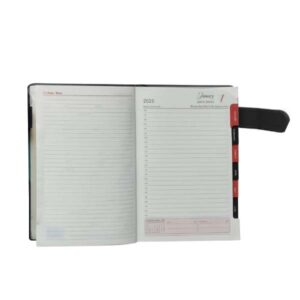 A5 Daily Diary with with Monthly Index – BLACK