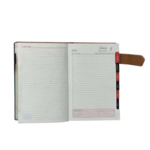 A5 Daily Diary with with Monthly Index – BROWN