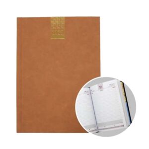 A5 Daily Diary with One side padded soft touch PVC – BEIGE