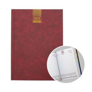 A5 Daily Diary with One side padded soft touch PVC – MAROON