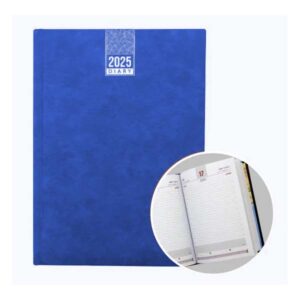 A5 Daily Diary with Hard case soft touch PVC –  BLUE