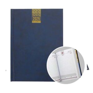 A5 Daily Diary with Hard case soft touch PVC – BLUE