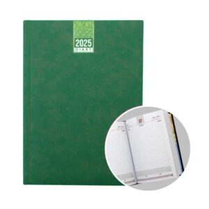 A5 Daily Diary with Hard case soft touch PVC – GREEN