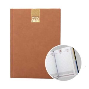 A5 Daily Diary with Hard case soft touch PVC – BEIGE