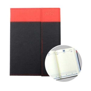 B5 Daily Diary with Black Edge with Red Magnetic Flap