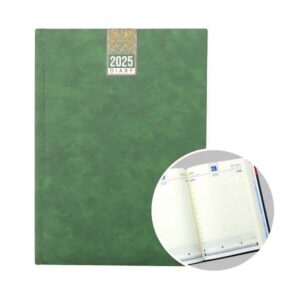 B5 Daily Diary with One side padded soft touch PVC – GREEN