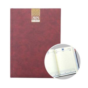 B5 Daily Diary with One side padded soft touch PVC – MAROON