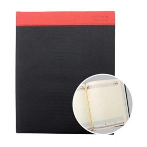 Executive Daily Diary – Black and Red and Stitching with red Thread