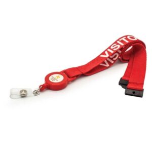 20mm Polyester Lanyard with Reel Badge and Safety lock