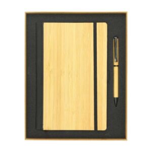 Bamboo Notebook and Pen Gift Set with Window