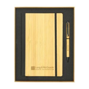 Bamboo Notebook and Pen Gift Set with Window