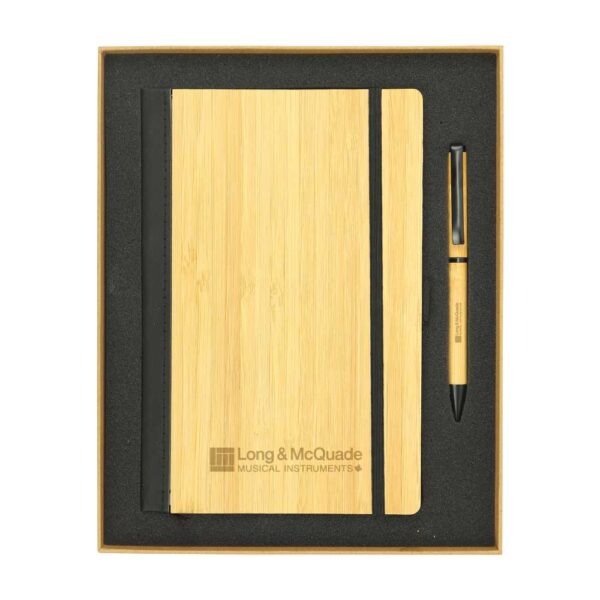 2in1 gifts set GS 21 10 printed Bamboo Notebook and Pen Gift Set with Window - Image 2
