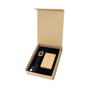 Eco-Friendly Gift Set with Bamboo Charging Cable & Power Bank