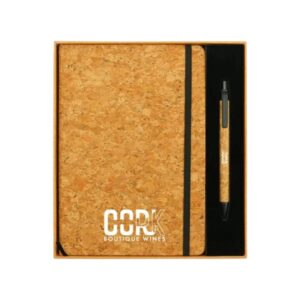Cork Material Notebook and Pen Gift Set