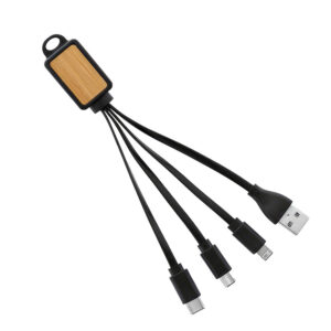 3-in-1 Charging Cable with Bamboo (Anti-Microbial)