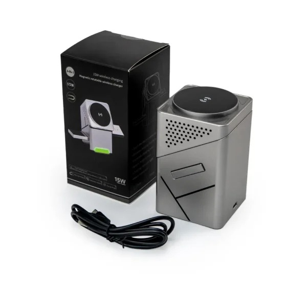 3 in 1 one touch rotate wireless charging station 15w fast charging TG WC 49 3-in-1, One Touch Rotate Wireless Charging Station 15W Fast Charging - Image 4