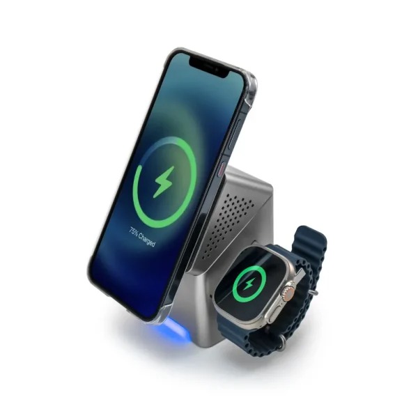 3 in 1 one touch rotate wireless charging station 15w fast charging TG WC 49 open 3-in-1, One Touch Rotate Wireless Charging Station 15W Fast Charging - Image 2