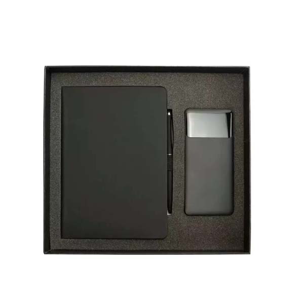 3in1 gifts set GS 31 04 BLK PU Notebook, Pen & Powerbank Gift Set with LED Display - Image 4