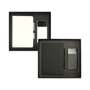 PU Notebook, Pen & Powerbank Gift Set with LED Display