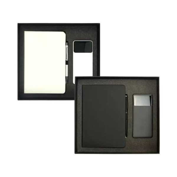 3in1 gifts set GS 31 04 main PU Notebook, Pen & Powerbank Gift Set with LED Display
