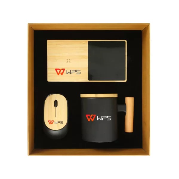 3in1 gifts set GS 31 05 printed Bamboo Gift Set with Wireless Charger & Mug Warmer - Image 2