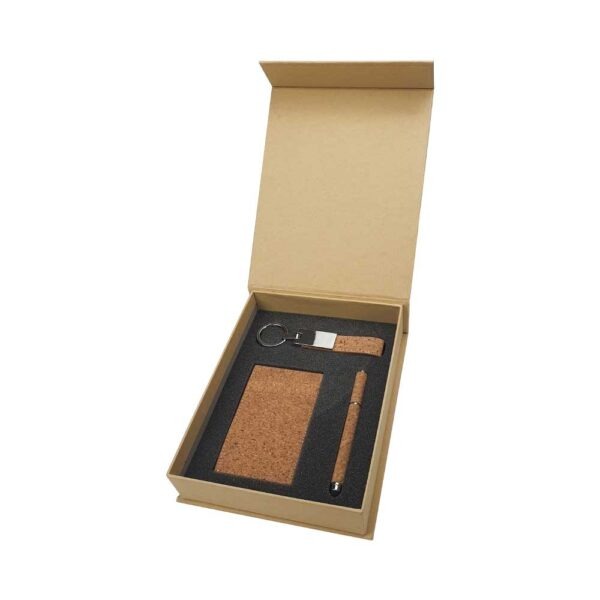 3in1 gifts set GS 31 07 Cork Gift Set with Pen, Keychain & RFID Card Holder - Image 3