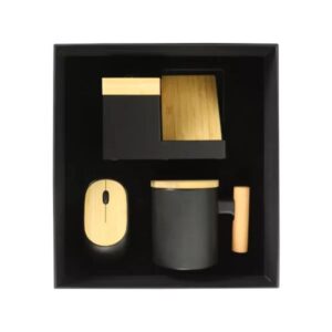 Bamboo Gift Set with Wireless Charger, Mouse & Mug
