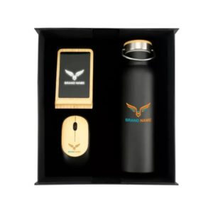 Bamboo Gift Set with Wireless Charger, Mouse & SS Bottle