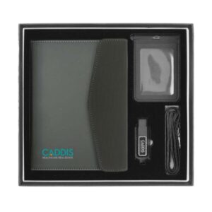 Eco-Friendly Gift Set with PU Notebook, Card Holder & USB