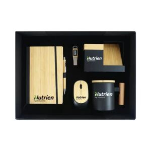 Bamboo Gift Set with Wireless Charger and Tech