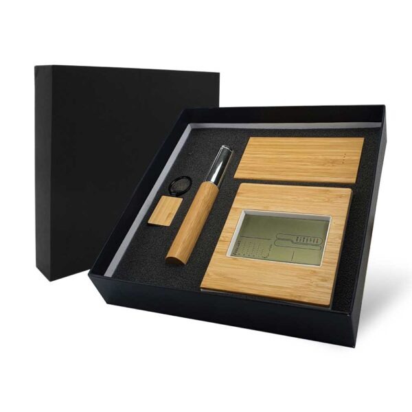 5in1 gifts set GS 51 08 Bamboo Powerbank & Clock Set - Image 3