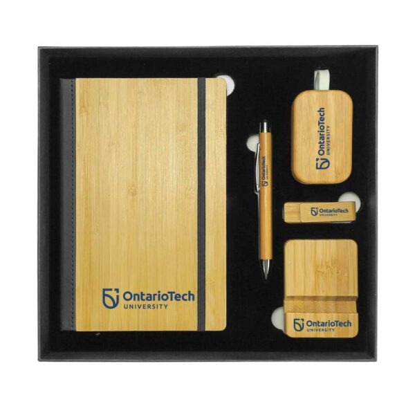 5in1 gifts set GS 51 12 printed Eco Bamboo Tech Gift Set - Image 2