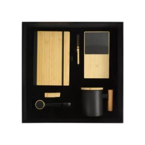 Eco-Friendly Bamboo Gift Set with Mug & Charging Accessories