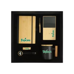 Eco-Friendly Bamboo Gift Set with Mug & Charging Accessories