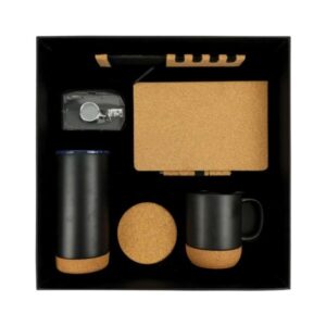 Eco-Friendly Cork Gift Set with Sustainable Office & Travel Accessories