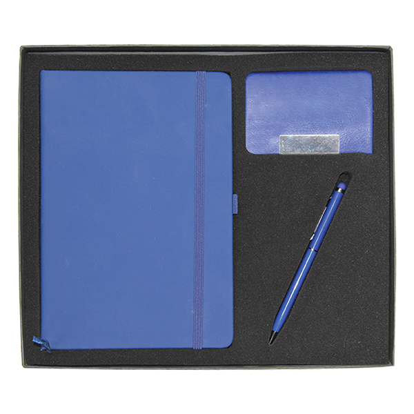 a5 notebook business card holder metal oen with stylus gift set GS 31 38 1 A5 Notebook, Business Card Holder, Pen with Stylus Gift Set