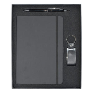 A5 Notebook, Metal Ball Pen with Stylus & Leather & Metal USB Flash Drive Gift Set