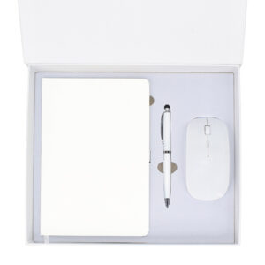 A5 Notebook, Metal Stylus Pen & Ultra Slim Wireless Mouse Gift Set