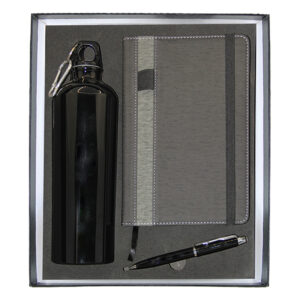 A5 Notebook, Sports Water Bottle & Metal Ball Pen Twist Gift Set