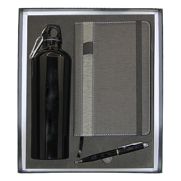 a5 notebook sports water bottle metal ball pen twist gift set GS 31 33 1 A5 Notebook, Sports Water Bottle & Metal Ball Pen Twist Gift Set