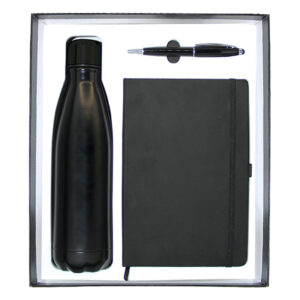 A5 Notebook, Stainless Steel Water Bottle & Metal Pen with Stylus Gift Set