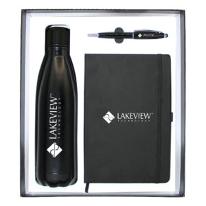 A5 Notebook, Stainless Steel Water Bottle & Metal Pen with Stylus Gift Set