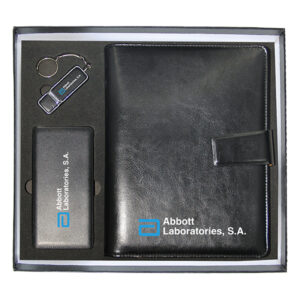 A5 Organizer, Leather USB Flash Drive & Slim Cable Powerbank Gift Set