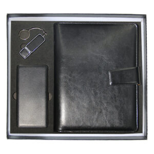 A5 Organizer, Leather USB Flash Drive & Slim Cable Powerbank Gift Set