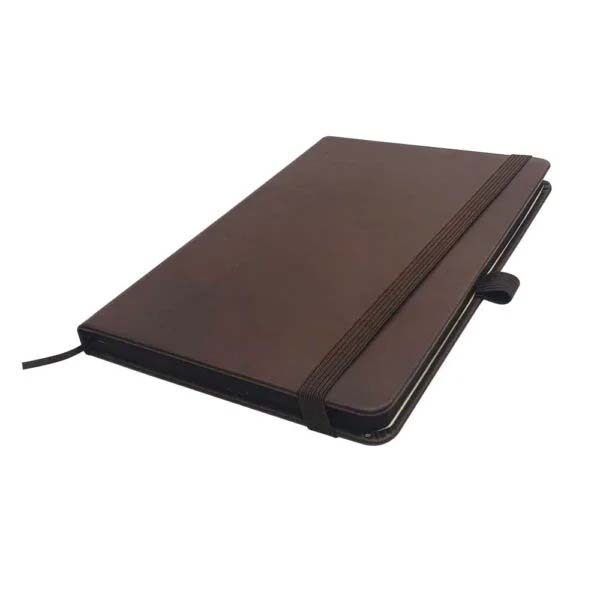a5 pu leather notebooks with elastic band calendar pen holder ST NB 42 BRN A5 PU Leather Notebooks with Elastic Band, Calendar, Pen Holder - Image 5